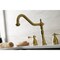 Kingston Brass Widespread Kitchen Faucet with Brass Sprayer, Brushed Brass KB1797BLBS - alternate 7